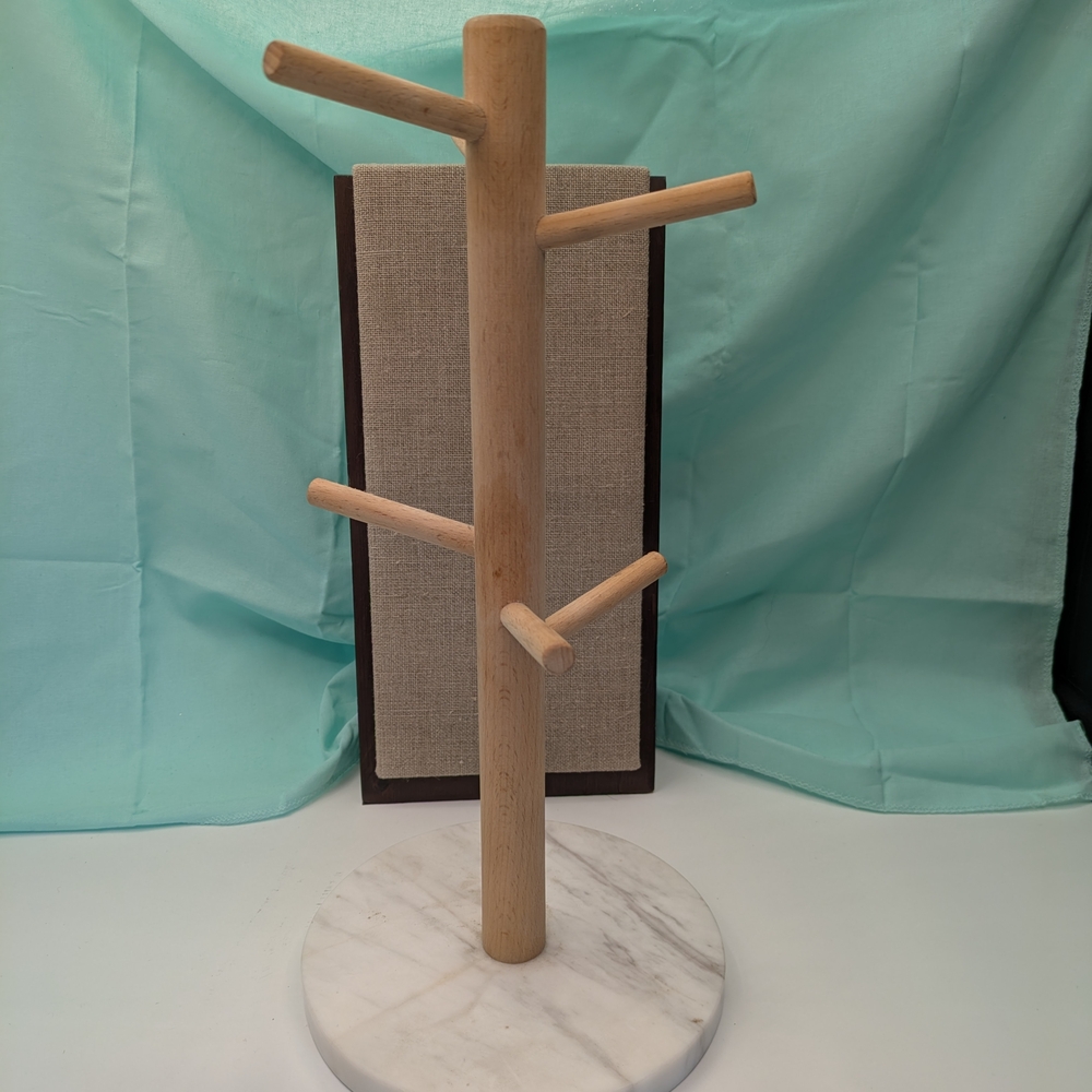 Threshold Natural Wood Mug Holder with Marble Base